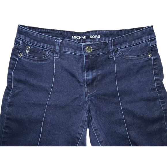 MICHAEL KORS Women's Front Seam Dark Rinse Mid-Rise Skinny Denim Jeans | Size 14 - Picture 4 of 5